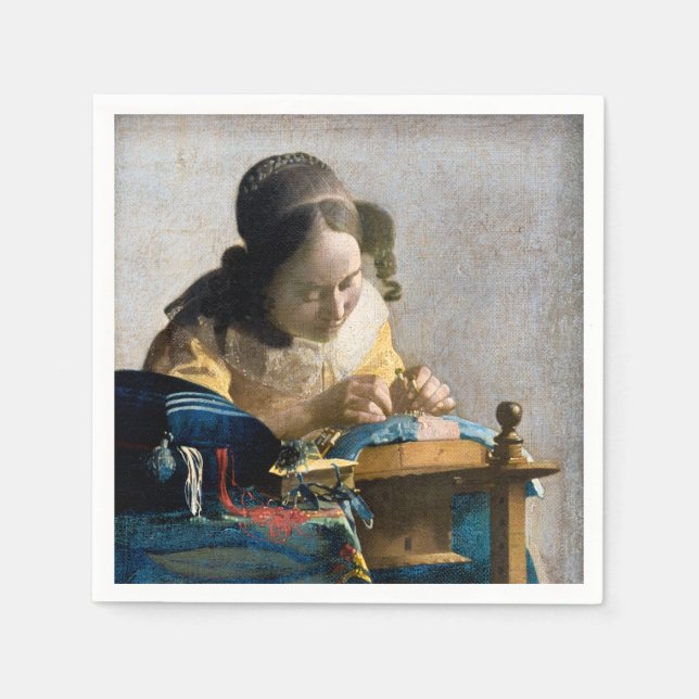 Johannes Vermeer - Der Lacemaker Serviette (Vorderseite)