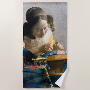 Johannes Vermeer - Der Lacemaker Strandtuch