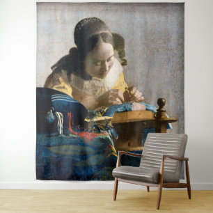 Johannes Vermeer - Der Lacemaker Wandteppich
