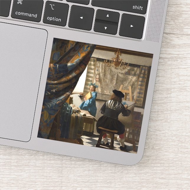 Johannes Vermeer - Die Allegorie des Malens Aufkleber (Detail)