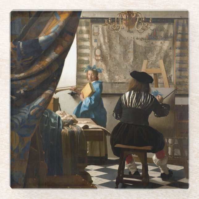 Johannes Vermeer - Die Allegorie des Malens Glasuntersetzer (Vorderseite)