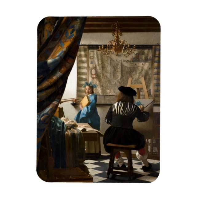 Johannes Vermeer - Die Allegorie des Malens Magnet (Vertikal)