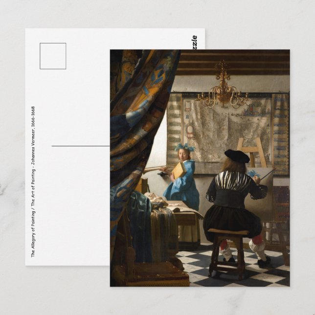 Johannes Vermeer - Die Allegorie des Malens Postkarte (Vorne/Hinten)