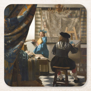 Johannes Vermeer - Die Allegorie des Malens Rechteckiger Pappuntersetzer
