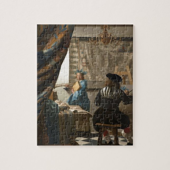 Johannes Vermeer - die Kunst der Malerei Puzzle (Vertikal)