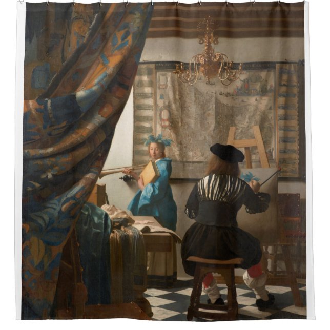 Johannes Vermeer - Die Kunst des Malens Duschvorhang (Vorderseite)