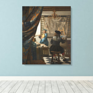 Johannes Vermeer, die Kunst des Malens Leinwanddruck