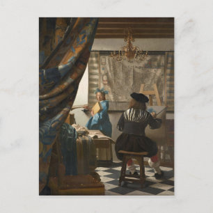 Johannes Vermeer - Die Kunst des Malens Postkarte