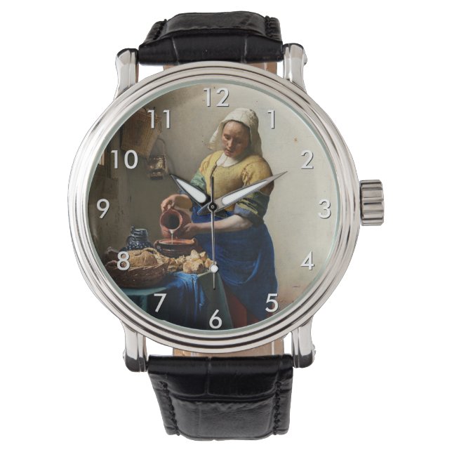 Johannes Vermeer - Die Milchmädchen Armbanduhr (Vorderseite)