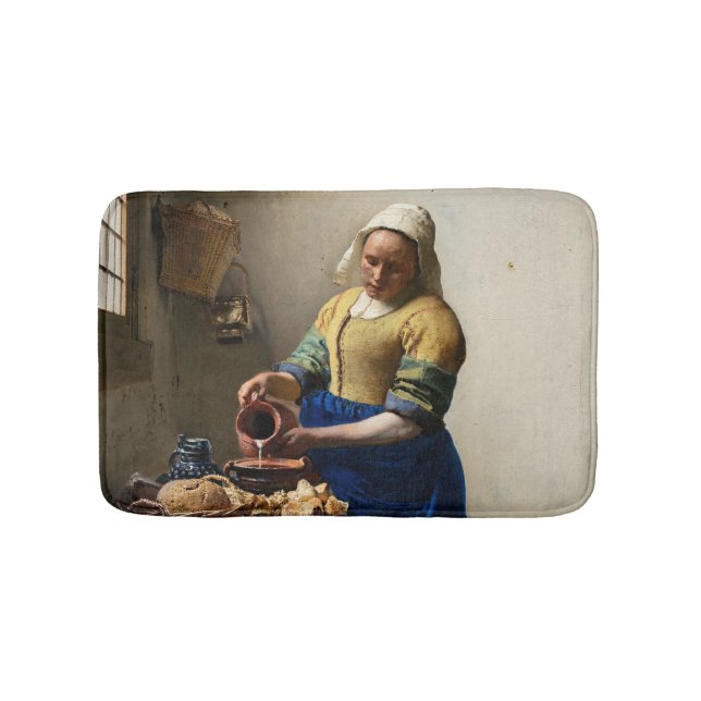 Johannes Vermeer - Die Milchmädchen Badematte (Vorderseite)