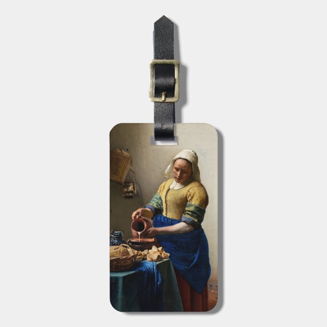 Johannes Vermeer - Die Milchmädchen Gepäckanhänger (Vorderseite vertikal)