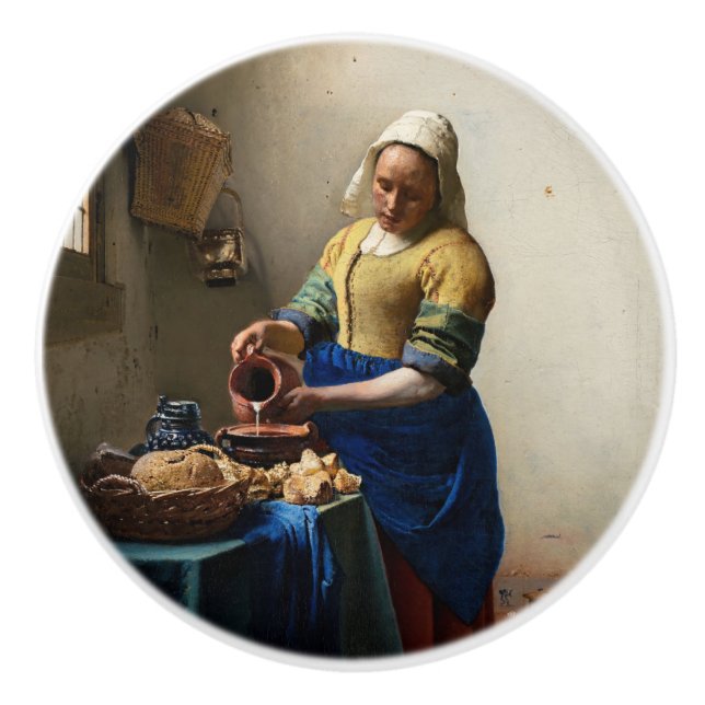 Johannes Vermeer - Die Milchmädchen Keramikknauf (Vorderseite)