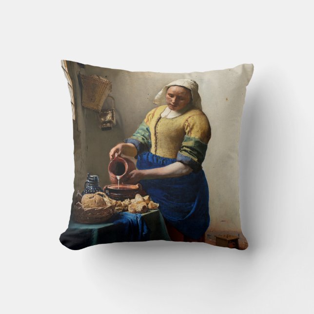 Johannes Vermeer - Die Milchmädchen Kissen (Vorderseite)