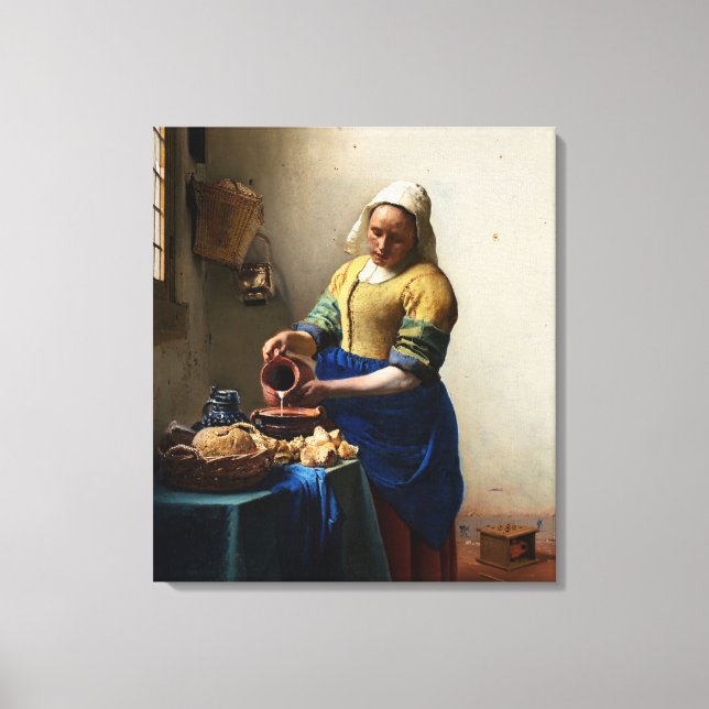 Johannes Vermeer - Die Milchmädchen Leinwanddruck (Vorderseite)