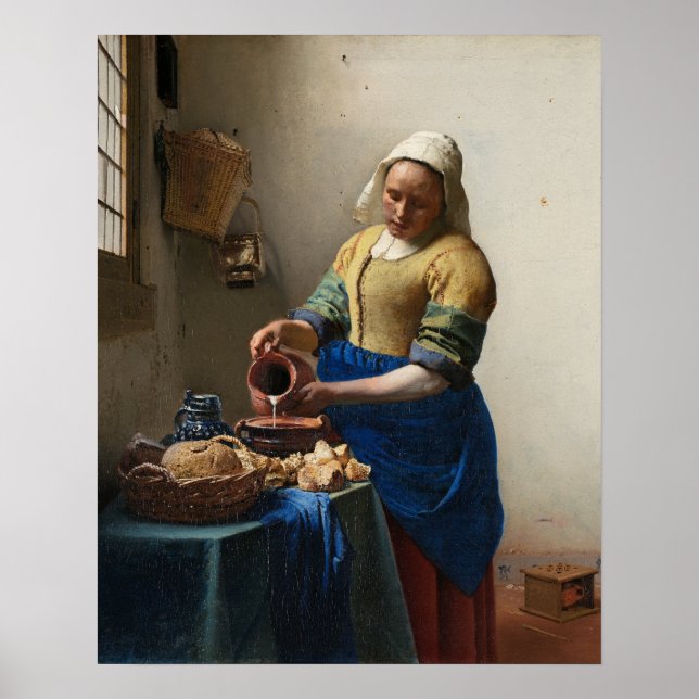 Johannes Vermeer, die Milchmädchen Poster (Vorne)