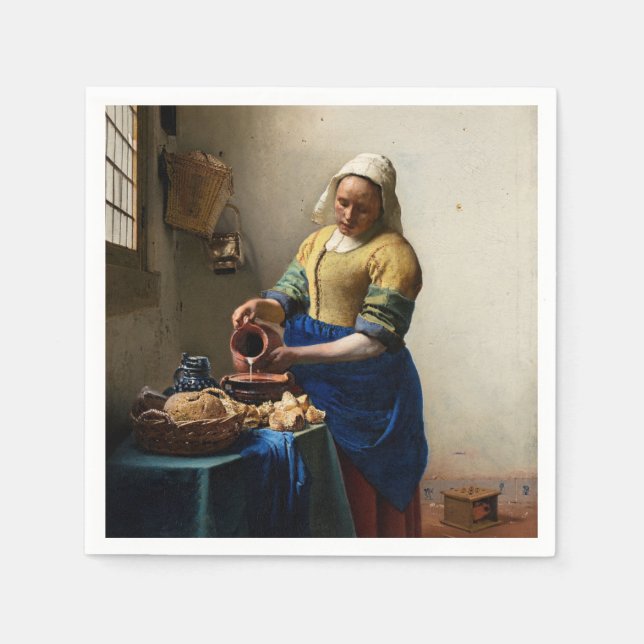 Johannes Vermeer - Die Milchmädchen Serviette (Vorderseite)