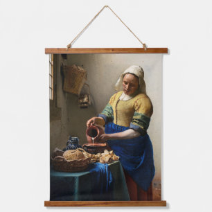 Johannes Vermeer - Die Milchmädchen Wandteppich Mit Holzrahmen