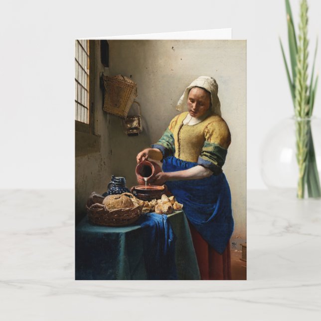 Johannes Vermeer - Die Milchmädchenpostkarte Karte (Vorderseite)