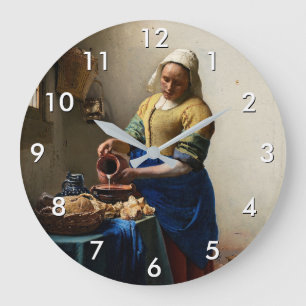 Johannes Vermeer - Die Milchmagd Große Wanduhr