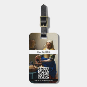 Johannes Vermeer - Die Milchmagd - QR-Code Gepäckanhänger