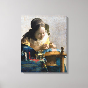 Johannes Vermeer - Die Spitzenklöpplerin Leinwanddruck