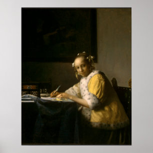 Johannes Vermeer, eine Frau, die einen Brief schre Poster