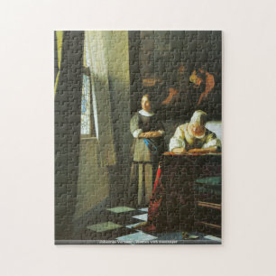 Johannes Vermeer - Frau mit Boten Puzzle
