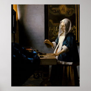 Johannes Vermeer - Frau mit Waage Poster