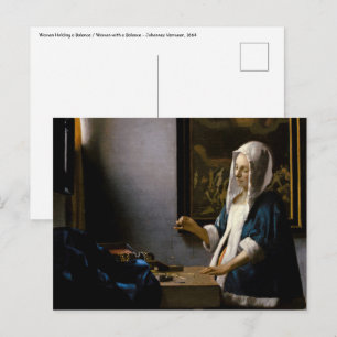 Johannes Vermeer - Frau mit Waage Postkarte