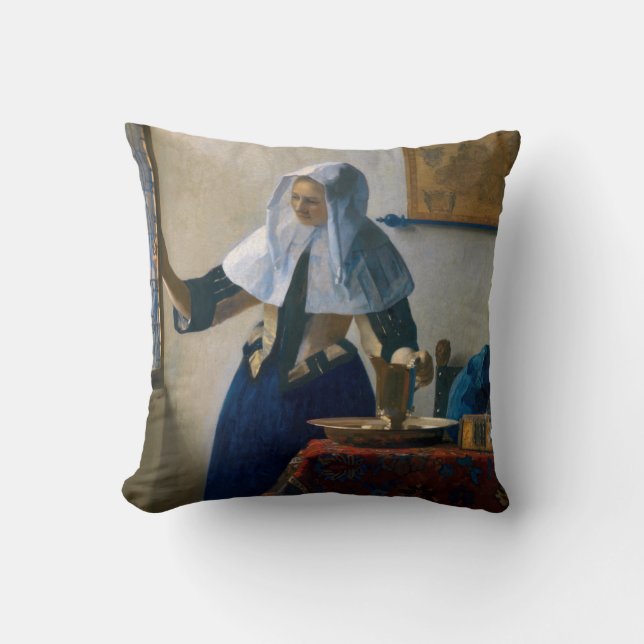 Johannes Vermeer - Frau mit Wasserpitcher Kissen (Vorderseite)
