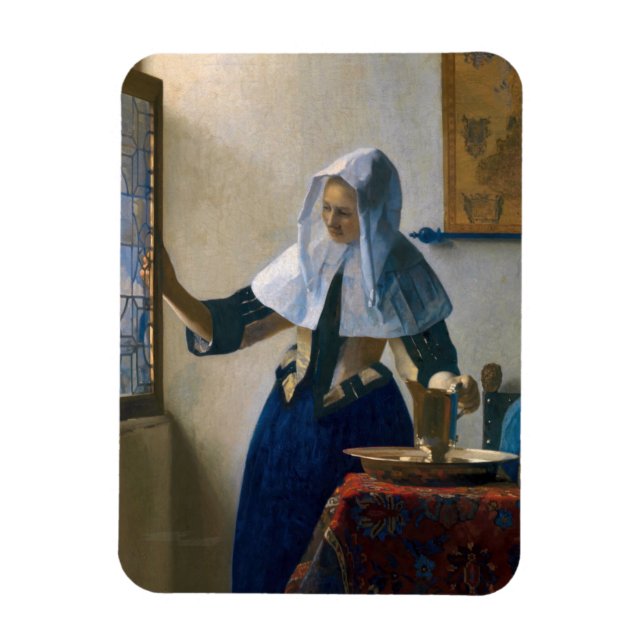 Johannes Vermeer - Frau mit Wasserpitcher Magnet (Vertikal)