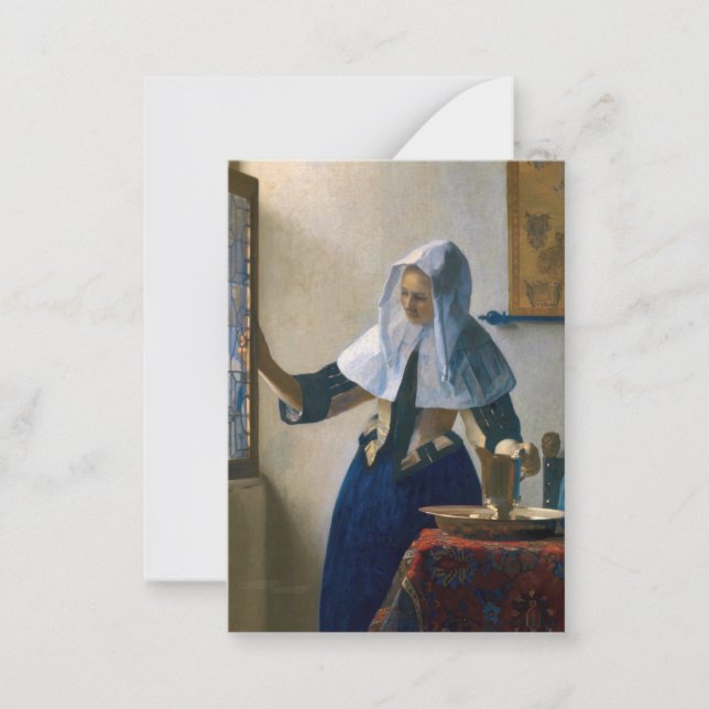 Johannes Vermeer - Frau mit Wasserpitcher Mitteilungskarte (Vorderseite)