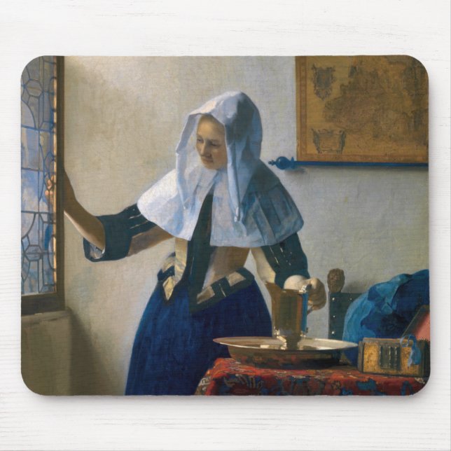Johannes Vermeer - Frau mit Wasserpitcher Mousepad (Vorne)