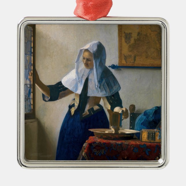 Johannes Vermeer - Frau mit Wasserpitcher Ornament Aus Metall (Vorne)