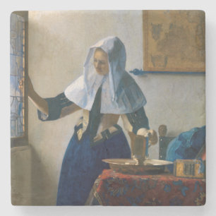 Johannes Vermeer - Frau mit Wasserpitcher Steinuntersetzer