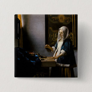 Johannes Vermeer - Frauen, die ein Gleichgewicht h Button