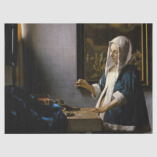 Johannes Vermeer - Frauen, die ein Gleichgewicht h Seidenpapier