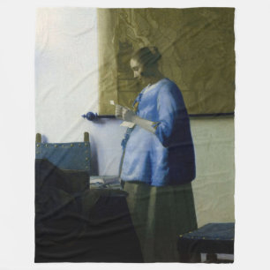 Johannes Vermeer - Frauen in blau lesen einen Brie Fleecedecke