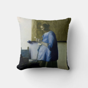 Johannes Vermeer - Frauen in blau lesen einen Brie Kissen