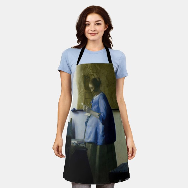 Johannes Vermeer - Frauen in blau lesen einen Brie Schürze (Getragen)