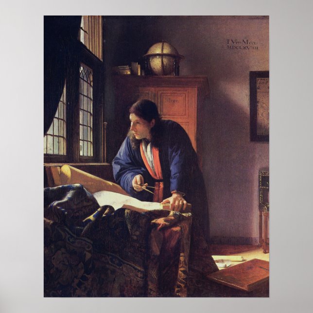 Johannes Vermeer, Geograf Poster (Vorne)