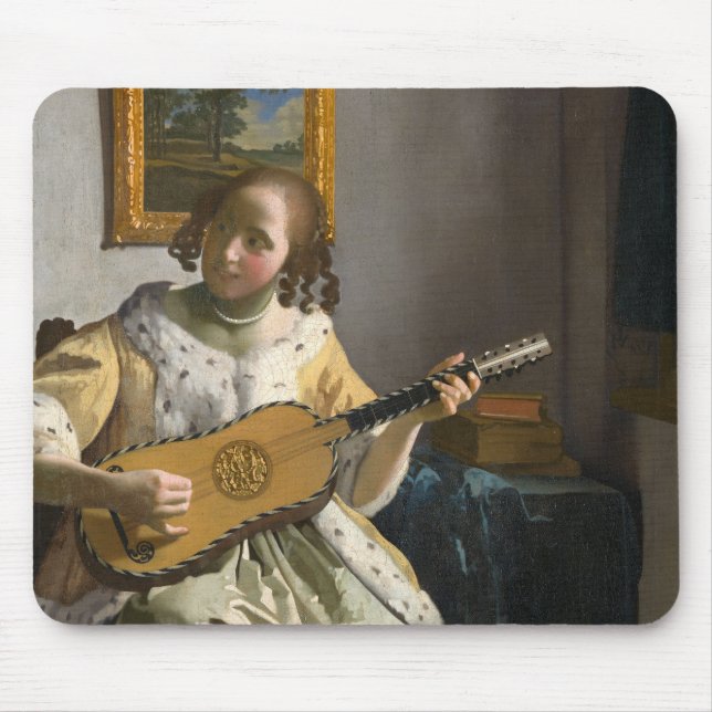 Johannes Vermeer - Gitarrenspieler Mousepad (Vorne)