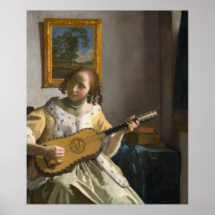 Johannes Vermeer - Gitarrenspieler Poster