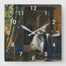 Johannes Vermeer - Glaubensvorstellung Quadratische Wanduhr