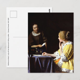 Johannes Vermeer - Herrin und Magd Postkarte