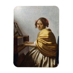 Johannes Vermeer - Junge Frau am Virginal Magnet