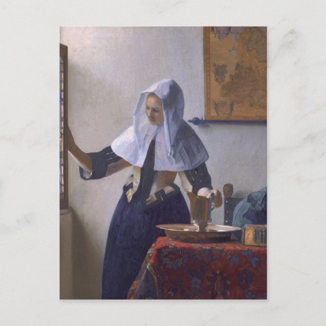 Johannes Vermeer, junge Frau mit einem Wasserjug C Postkarte (Vorderseite)