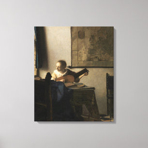 Johannes Vermeer - Junge Frau mit einer Laute Leinwanddruck
