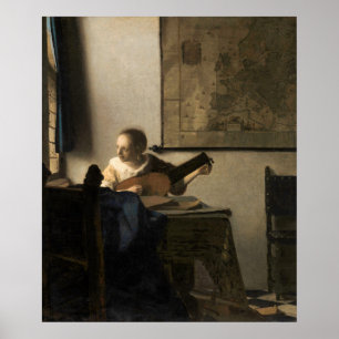 Johannes Vermeer - Junge Frau mit einer Laute Poster
