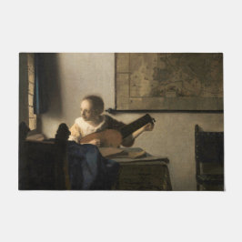 Johannes Vermeer - Junge Frau mit Lute Fußmatte